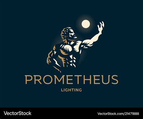 Greek hero prometheus light in the hand Royalty Free Vector