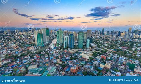 Manila Skyline. Night View of Makati, the Business District of Metro ...