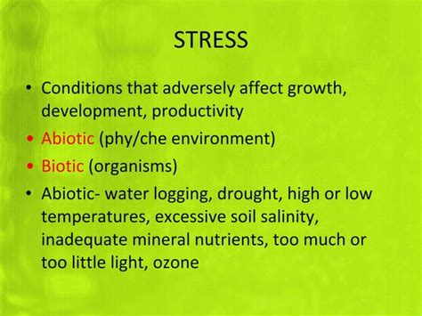 Plant stress responses