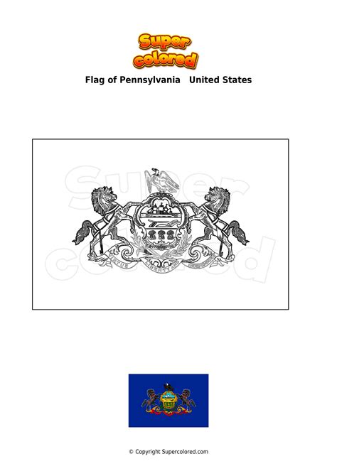 26 best ideas for coloring | Pennsylvania State Flag Coloring Page