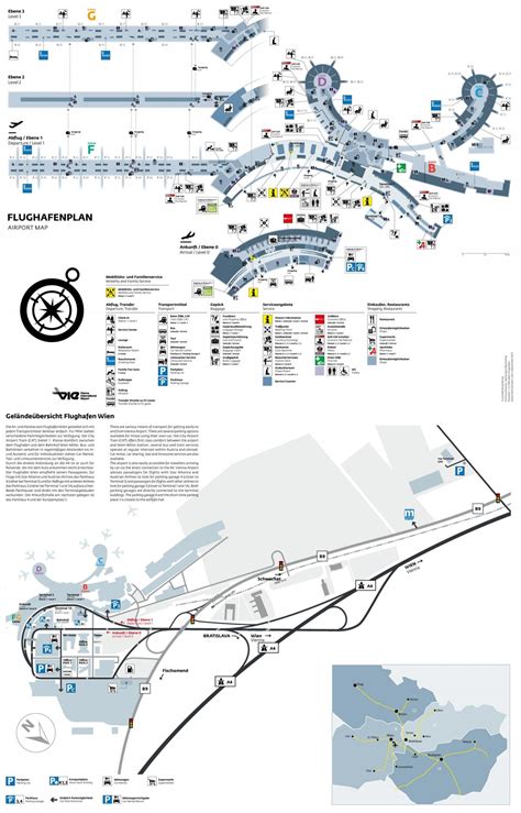 Vienna airport map - Vienna airport departures map (Austria)