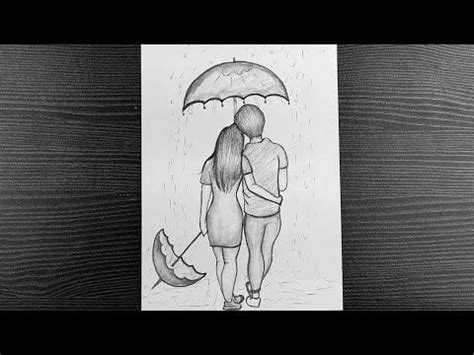 How To Draw A Romantic Couple In Rainy Day || Valentine's Day Special ...