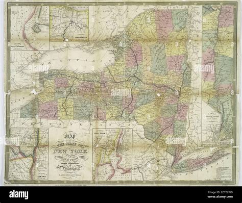 Map of the state of New York : compiled from the latest authorities., cartographic, Maps, 1850 ...