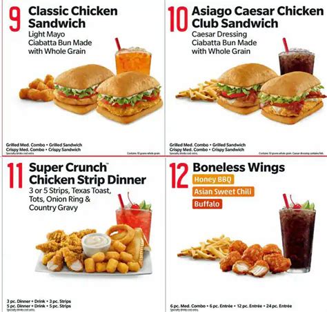Menu at Sonic Drive-In fast food, Mansfield, E Broad St
