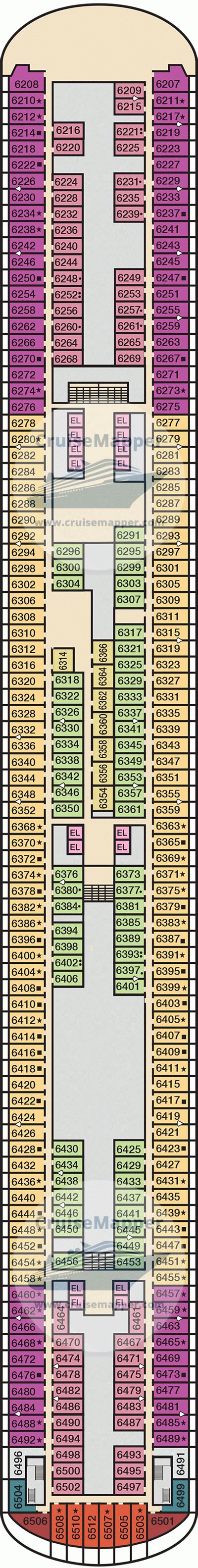 Carnival Firenze deck 6 plan | CruiseMapper