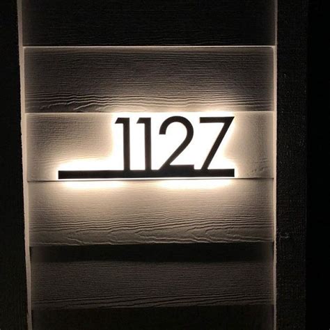 Lighted House Numbers Modern Mid Century LED Backlit Address - Etsy | House numbers, House ...