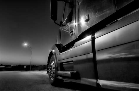 Semi Truck At Night B&W-X2 | Macarthur Driver Training