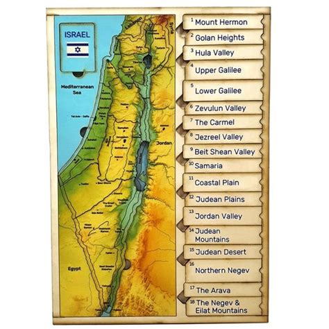 Interactive Holy Land Map (Colored), Biblical Gifts| My Jerusalem Store