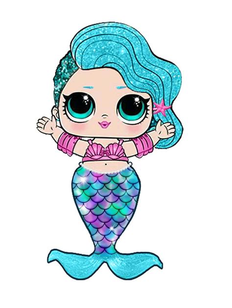 Lol sirena clipart | Lol dolls, Doll drawing, Lol doll cake