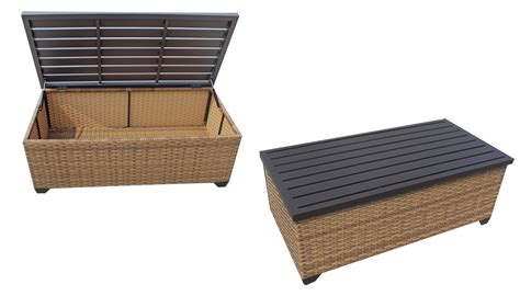 Outdoor Coffee Table With Storage : Coffee Storage Table Outdoor Patio Wicker Tables Monterey ...
