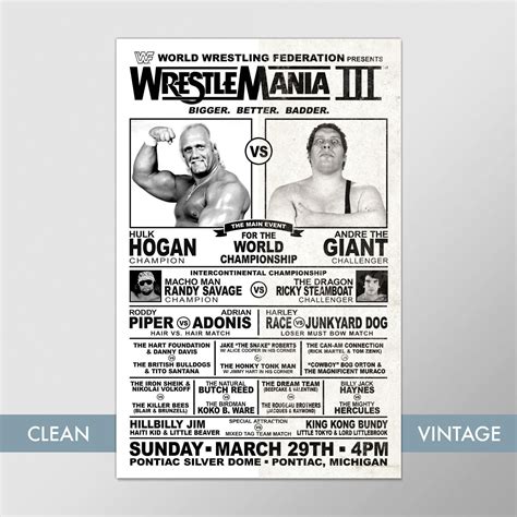 Wrestlemania 1 2 3 Event Posters buy All Three and SAVE - Etsy