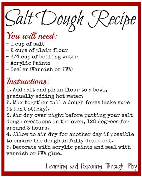 Salt Dough Recipe | Salt dough christmas ornaments, Salt dough, Salt ...