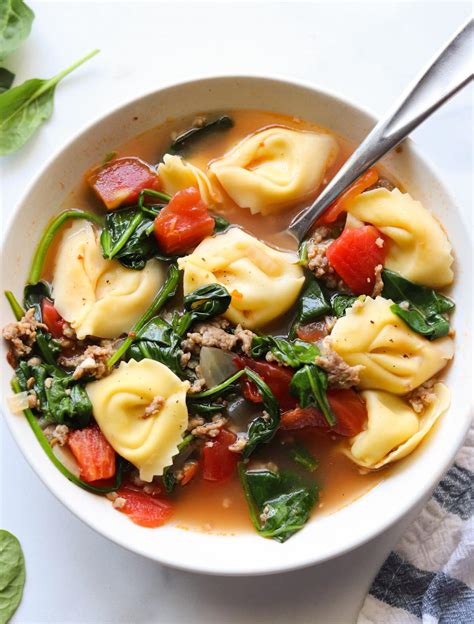 Sausage, Spinach and Tortellini Soup - Cook At Home Mom