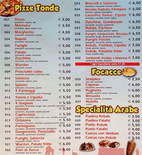 Pizza Bella Roma a Roma: Foto del Menu con Prezzi - Zomato Italia