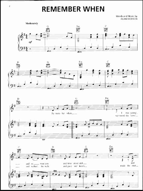 Remember When Sheet Music Alan Jackson - ♪ SHEETMUSIC-FREE.COM