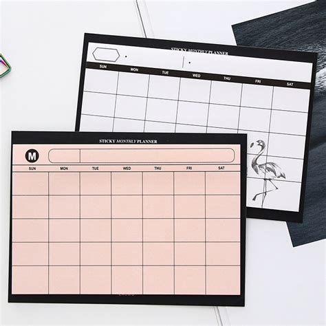 RTistry - 30sheets Monthly Planner Calendar Sticky Pad Desk Table Memo ...