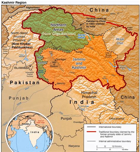 A map of Kashmir [1178 × 1282]. : MapPorn