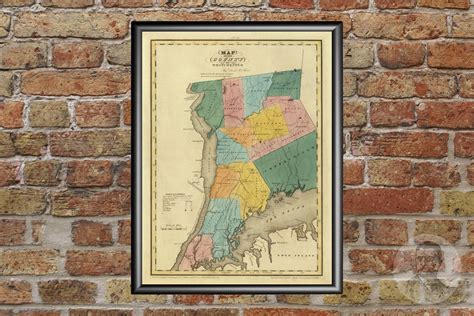 Vintage Westchester County NY Map 1829 Old New York Map | Etsy