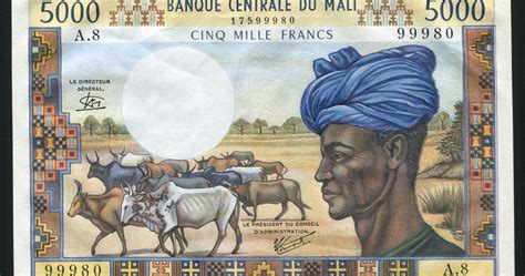 Mali banknotes 5000 Francs banknote, Banque Centrale du Mali.|World ...