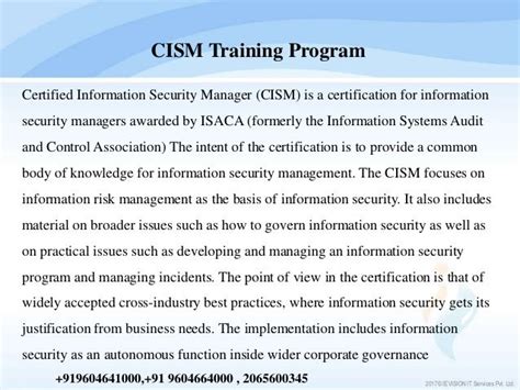 CISM Certification | CISM Training course in Pune - ievision.org