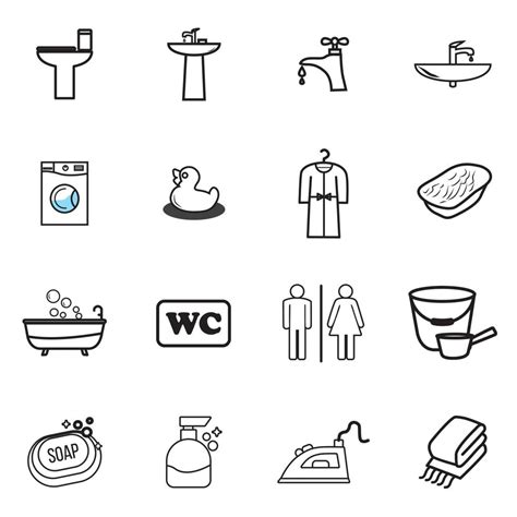 bathroom icon set editable 13897710 Vector Art at Vecteezy