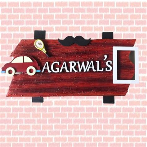 Brown Home Outdoor Wooden Name Plate at Rs 499 in New Delhi | ID: 2851303809391