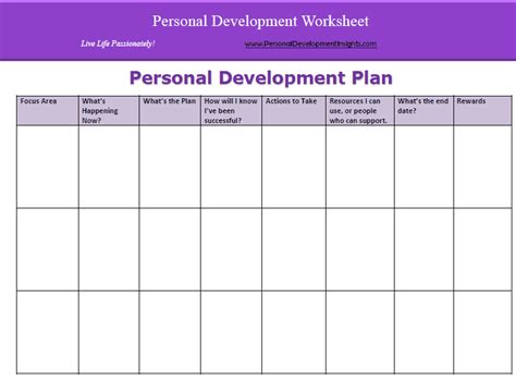 6 Personal Development Plan Templates - Excel PDF Formats