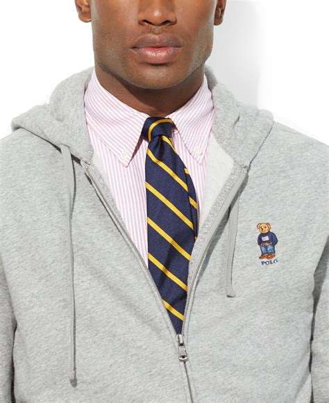 Polo ralph lauren Bear Full-Zip Fleece Hoodie - Weekend Polo Bear in Gray for Men | Lyst