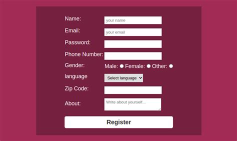 How To Create Registration Form With Javascript Validation In Html - Bank2home.com