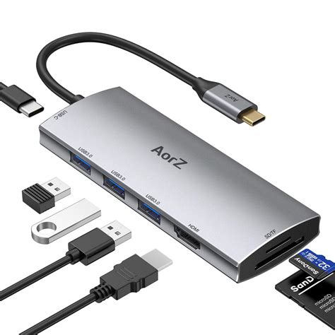 Buy USB C Hub, USB Hub to HDMI Multiport AorZ USB C Dongle Adapter 7 in ...