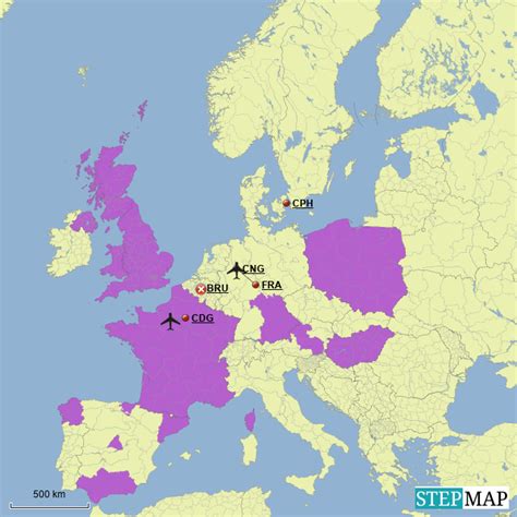 StepMap - FedEx Expansion in Europe - Landkarte für Germany