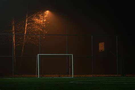 1366x768px | free download | HD wallpaper: Soccer Goal Net, dark, field ...