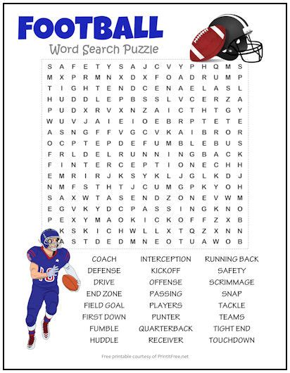 Football Word Search Puzzle | Print it Free