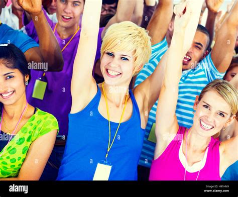 Crowd Learning Celebrating Casual Diverse Ethnic Concept Stock Photo - Alamy