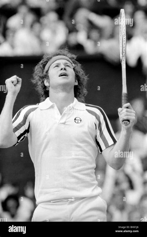 John mcenroe 1980 wimbledon final Black and White Stock Photos & Images - Alamy