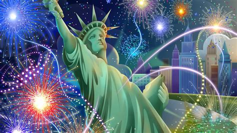 Statue Of Liberty July 4 Independence Day Celebration Fireworks New ...