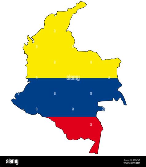 Colombia, flag, outline Stock Photo - Alamy