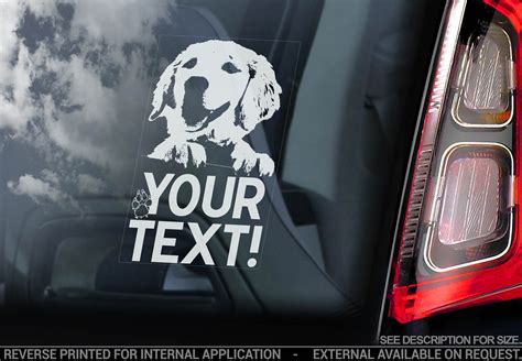 Dog Car Window Sticker - PERSONALISED TEXT - Custom Sign Design Bumper Decal