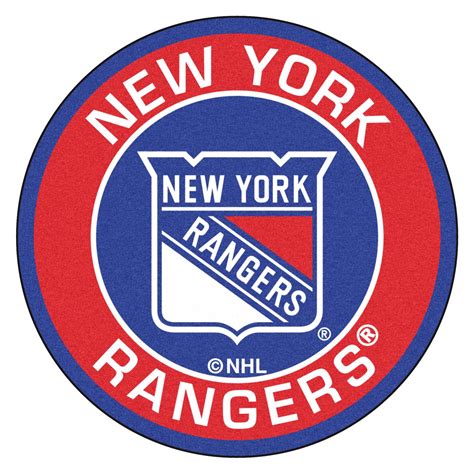 FanMats® 18880 - NHL New York Rangers Round Nylon Area Rug with "New ...