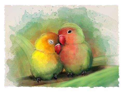 Lovebirds | Diy art painting, Watercolor bird, Watercolor blog