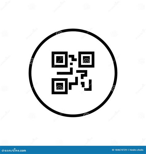 Scanning Black Round Simple Qr Code Stock Vector - Illustration of identity, button: 184674729