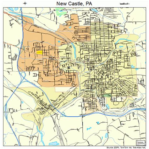 New Castle Pennsylvania Street Map 4253368