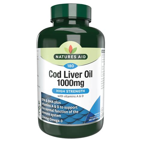 Natures Aid Cod Liver Oil 1000mg - Omegas 3 6 7 & 9 from Natures Aid UK