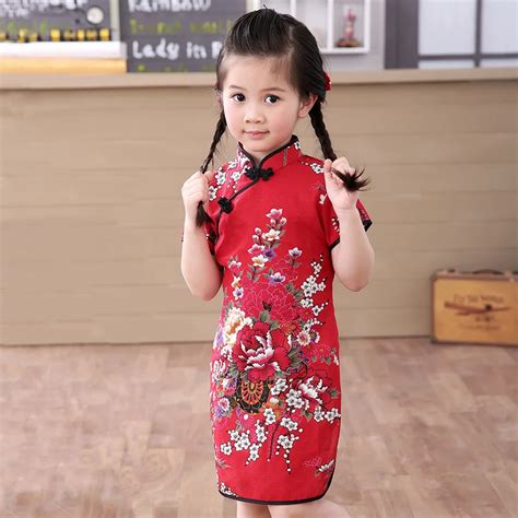 2019 baby girl Chinese dress clothes summer style children cotton short ...