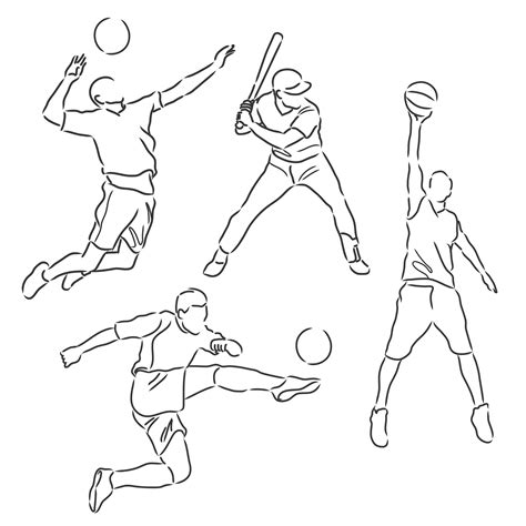 Sports athletes sketch collection 1343923 Vector Art at Vecteezy