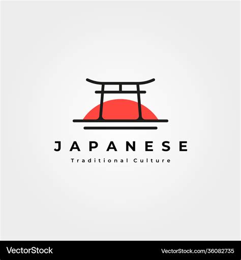 Torii gate logo japanese culture symbol minimal Vector Image