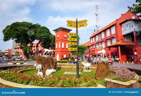 View of the Dutch Square in Malacca City, Malaysia Editorial ...