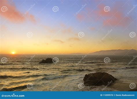 Ocean Beach Sunset in San Francisco Stock Photo - Image of scenic ...