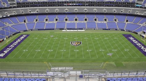 Ravens’ Iconic Shield Logo Painted at Midfield