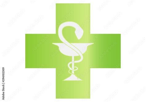 Cruz verde con logo de una farmacia. Stock-Vektorgrafik | Adobe Stock